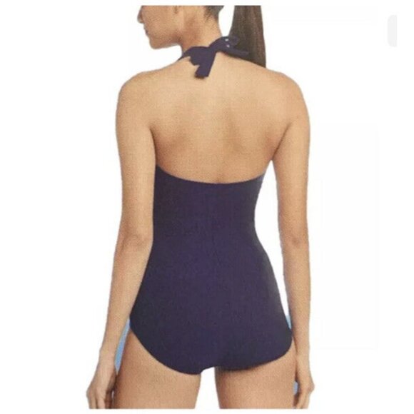 Speedo Women's One Piece Halter Swimsuit Swimwear UPF 50 Peacoat Size Medium - Picture 9 of 10